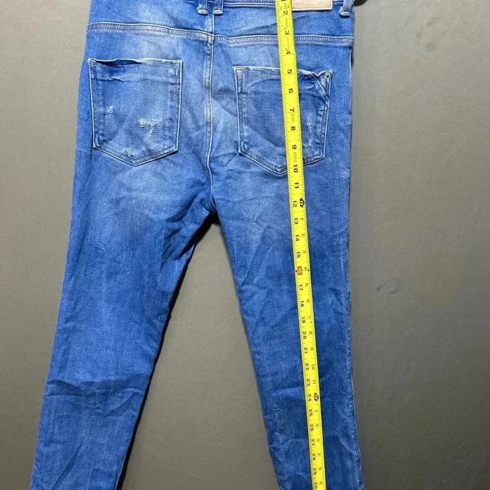 Zara Trafaluc Distressed Blue Denim‎ Jeans Size 4